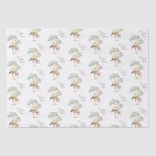 Papier Mousseline Baby shower de ruban Fleur sauvage Stork