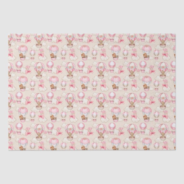 Papier Mousseline Baby shower fille rose (Recto)