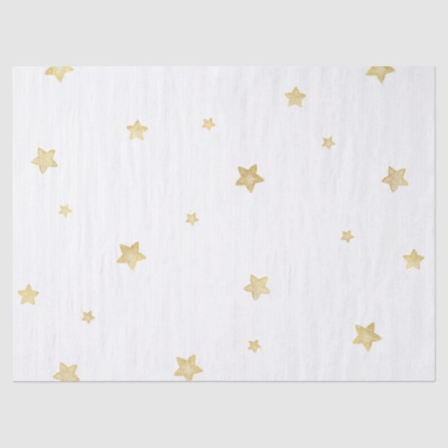 Papier Mousseline Baby shower Gold Stars (Recto)