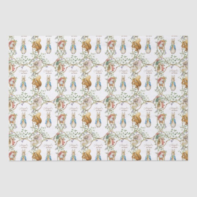 Papier Mousseline Baby shower lapin classique (Recto)