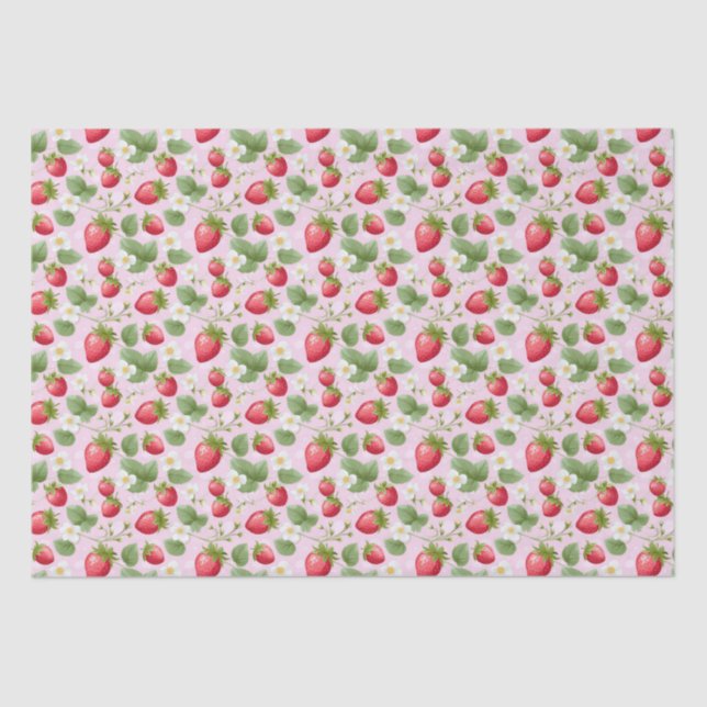 Papier Mousseline Baby shower rouge rose fraise Anniversaire (Recto)