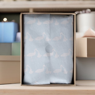 Papier Mousseline Baby shower Stork Boy Papier Tissu Bleu