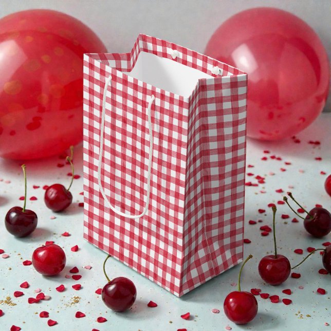 Papier Mousseline Baby's Cherry First Red Gingham Birthday (Créateur téléchargé)