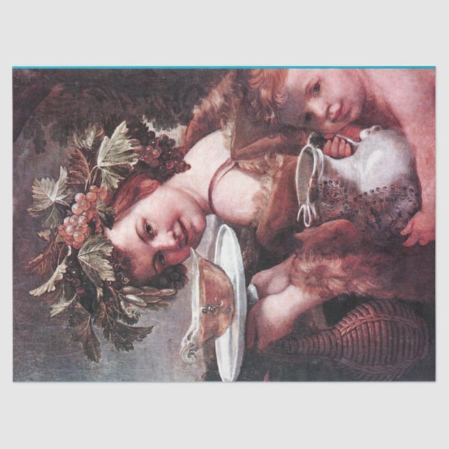 PAPIER MOUSSELINE BACCHUS, RAISINS ET VIN BLANC (Recto)