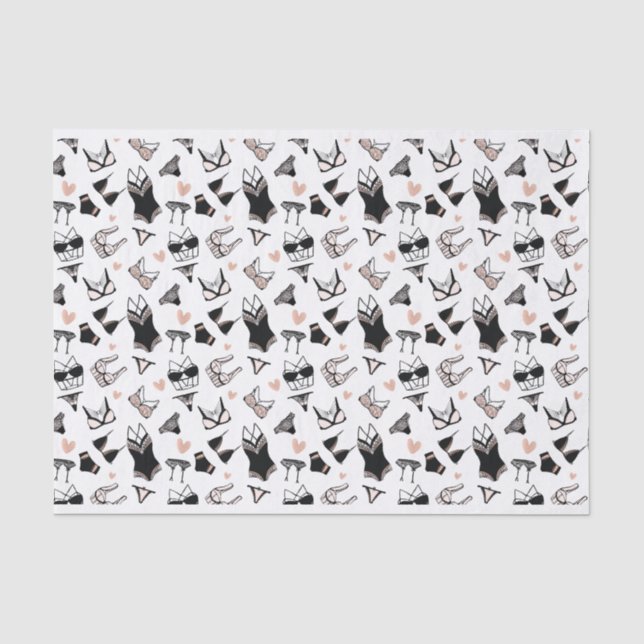 Papier Mousseline Bachelorette Lingerie Motif Tissu Papier (Recto)