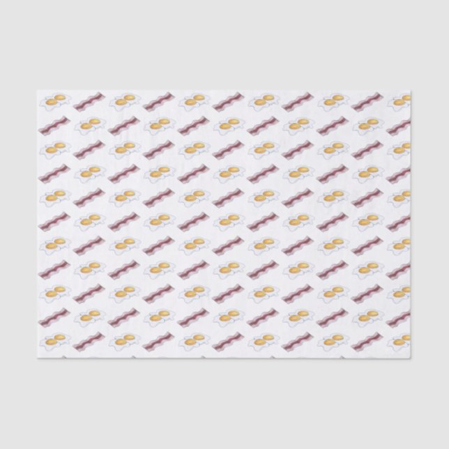 Papier Mousseline Bacon Badigeonnettes et oeufs frits Petit-déjeuner (Recto)