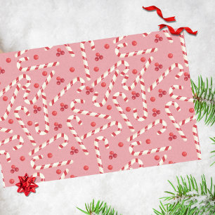 Papier Mousseline Baguette classique rouge blanc joyeux pour Noël