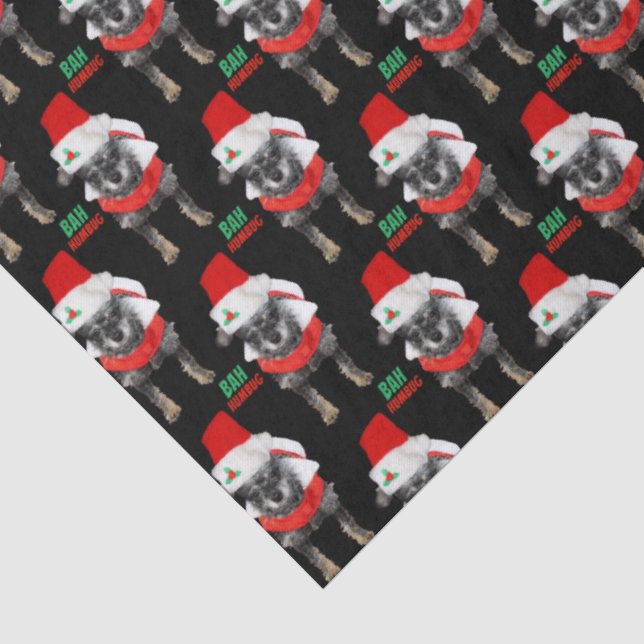 Papier Mousseline Bah Humbug Motif de chien de Noël (Détail)