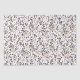 Papier Mousseline Baies Feuilles blanches Aquarelle Élégante Florale