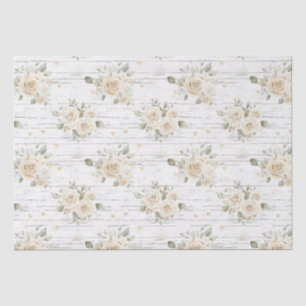 Papier Mousseline Baigne romantique de mariage bohème floral blanc c