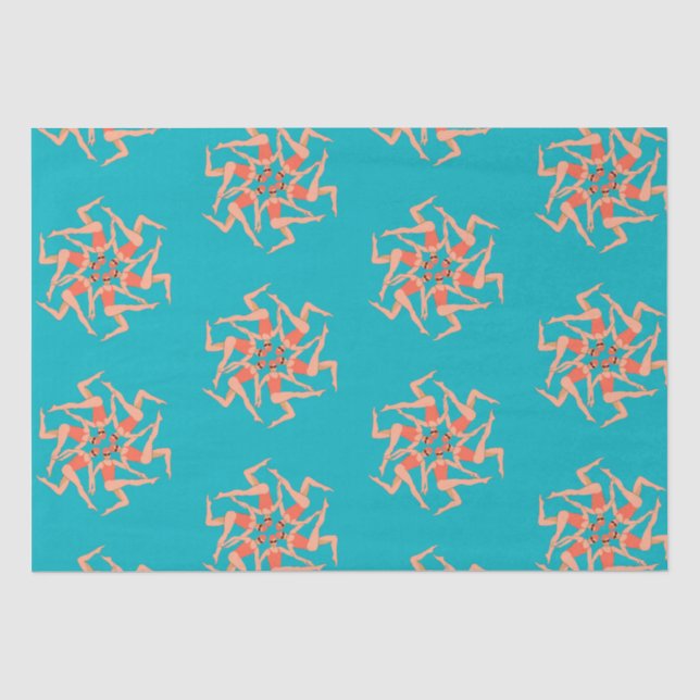 Papier Mousseline Baigneurs - Chorégraphie de natation synchronisée (Recto)