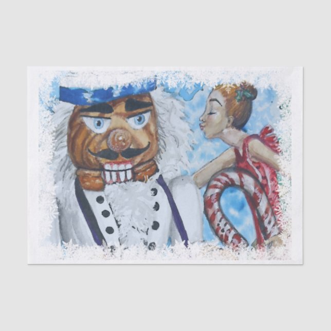 Papier Mousseline Baiser de casse-noix encadré par flocon de neige (Recto)
