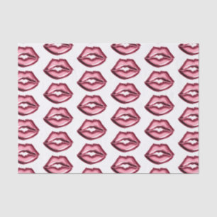 Papier Mousseline Baiser des lèvres rouges