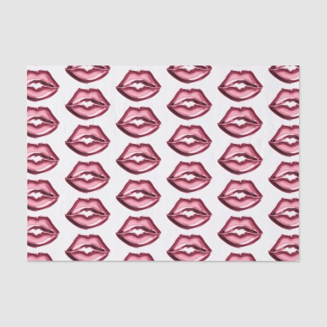 Papier Mousseline Baiser des lèvres rouges (Recto)