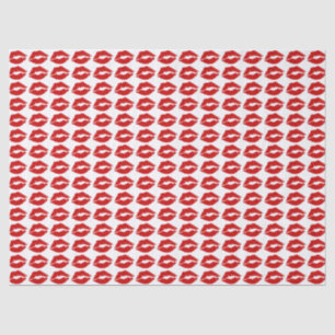 Papier Mousseline "Baiser rouge de lèvres "
