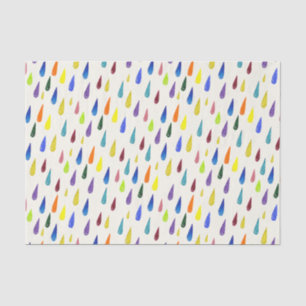 Papier Mousseline Baisses colorées de pluie. Motif de goutte de