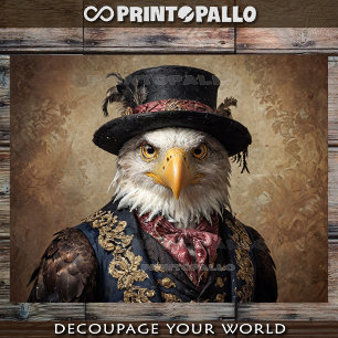 Papier Mousseline Bald Eagle en robe victorienne