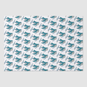 Papier Mousseline Baleine bleue motif mignon pour enfants
