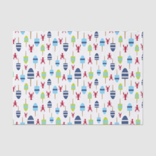 Papier Mousseline Balise nautique et homard de thème décorés d'un