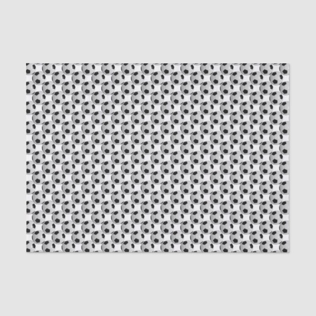 Papier Mousseline Balle de football noir et blanc (Recto)