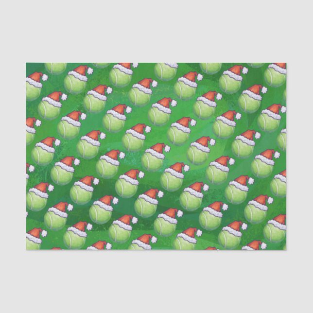 Papier Mousseline Balle de tennis verte dans le motif de casquette (Recto)