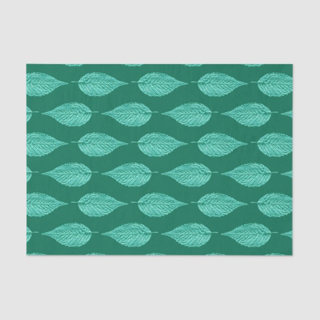 Papier Mousseline Balle en feuille de hêtre Imprimer, Turquoise et A (Recto)