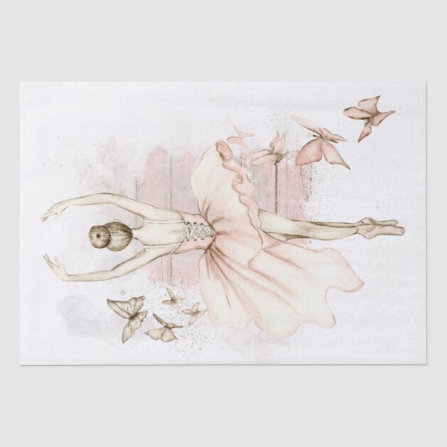 Papier Mousseline Ballerina Butterfly Watercolor Decoupage (Recto)