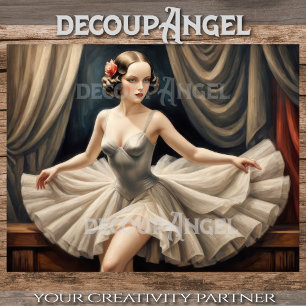 Papier Mousseline Ballerina en Art Déco -Découpage