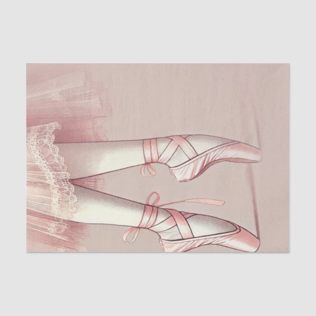 Papier Mousseline Ballerina rose orteils pointus fête d'anniversaire (Recto)