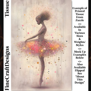 Papier Mousseline Ballerine Moderne, Paillettes Et Points DN4L Décou