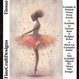 Papier Mousseline Ballerine Moderne, Paillettes Et Points DN4L Décou