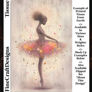 Papier Mousseline Ballerine Moderne, Paillettes Et Points DN4R Décou