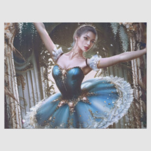 Papier Mousseline Ballet Dancer dans un bleu Tutu Birthday Cadeau