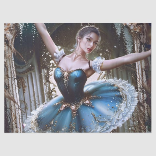 Papier Mousseline Ballet Dancer dans un bleu Tutu Birthday Cadeau (Recto)