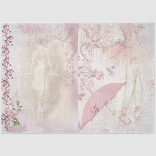 Papier Mousseline Ballet Romace Series Design 7 Tissu Papier (Recto)