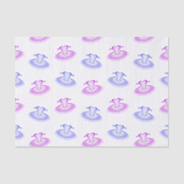 Papier Mousseline Ballet rose et violet Anniversaire Tutu Aquarelle (Recto)