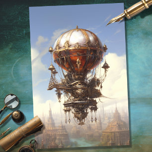 Papier Mousseline Ballon à air chaud Steampunk 3 découpage papier