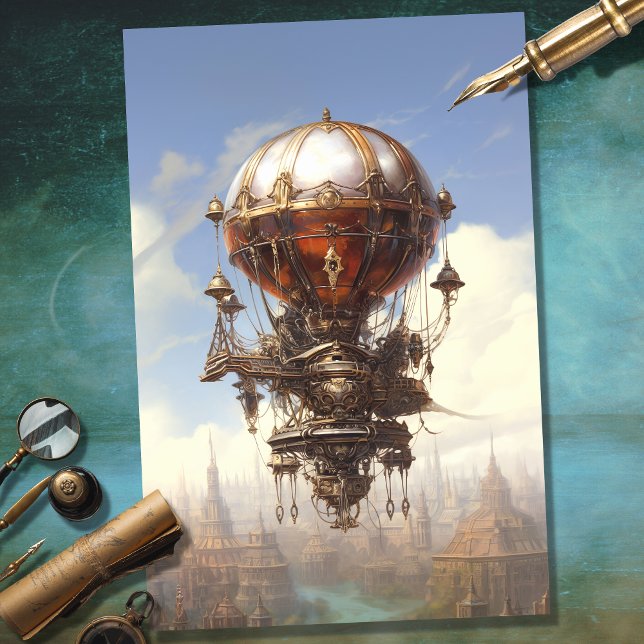Papier Mousseline Ballon à air chaud Steampunk 3 découpage papier (Créateur téléchargé)