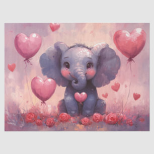 Papier Mousseline Ballons Coeur de veau Eléphant mignon Découpage