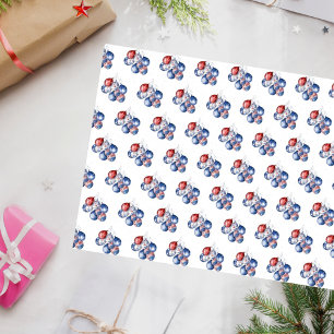 Papier Mousseline Ballons du drapeau bleu rouge américain patriotiqu