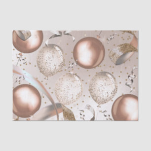 Papier Mousseline Ballons Rose Gold Rose et Paillettes Fête Sweet 16