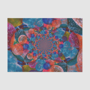 Papier Mousseline Balloons d'antiquité vintages Bleu orange rose Abs