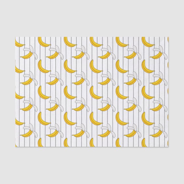 Papier Mousseline Bananes et rayures Motif d'impression (Recto)