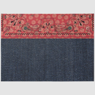 Papier Mousseline Bandana rouge Paisley Ouest Imprimer Découpage Den