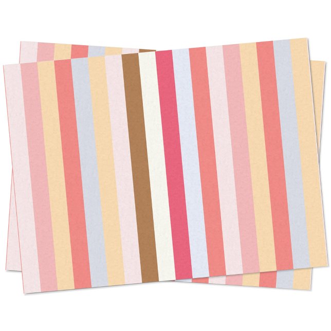 Papier Mousseline Bande de bonbons Pastel moderne (Modern pastel candy stripe tissue paper )