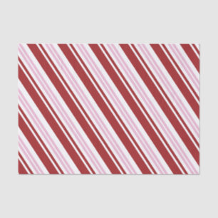 Papier Mousseline Bande de menthe rose et rouge