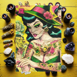 Papier Mousseline Bande dessinée Oriental Witch Retro