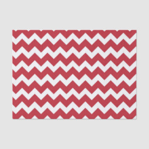 Papier Mousseline Bande rouge et blanche Chevron