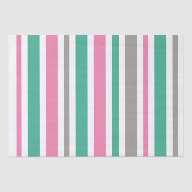 Papier Mousseline Bande vert rose (Recto)