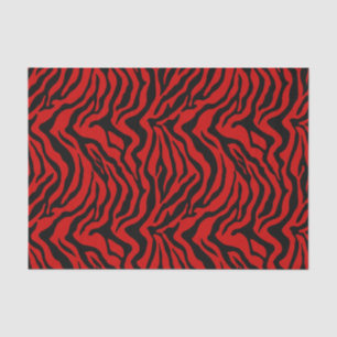 Papier Mousseline Bande zébrée rouge et noire